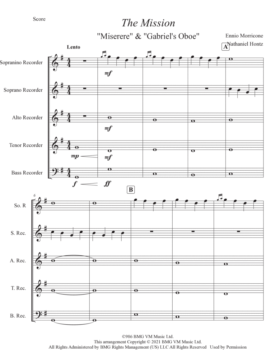Gabriel's Oboe Gabriel's Oboe Chamber Music scores gallery preview page 1