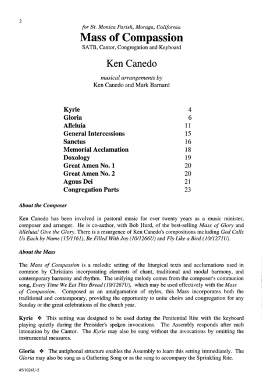 Mass of Compassion Mass of Compassion 4-Part scores gallery preview page 2