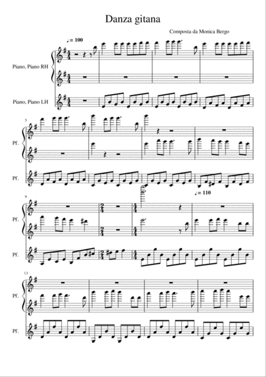 Danza gitana Piano Solo scores gallery preview page 1