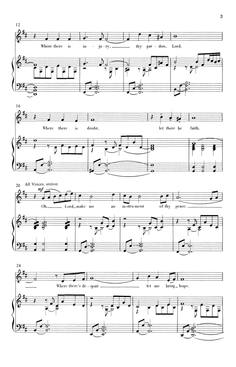 Prayer Of St. Francis 4-Part scores gallery preview page 2