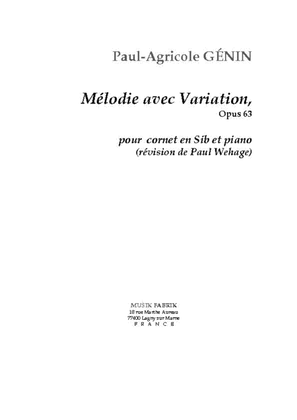 Melodie avec Variation, opus 63