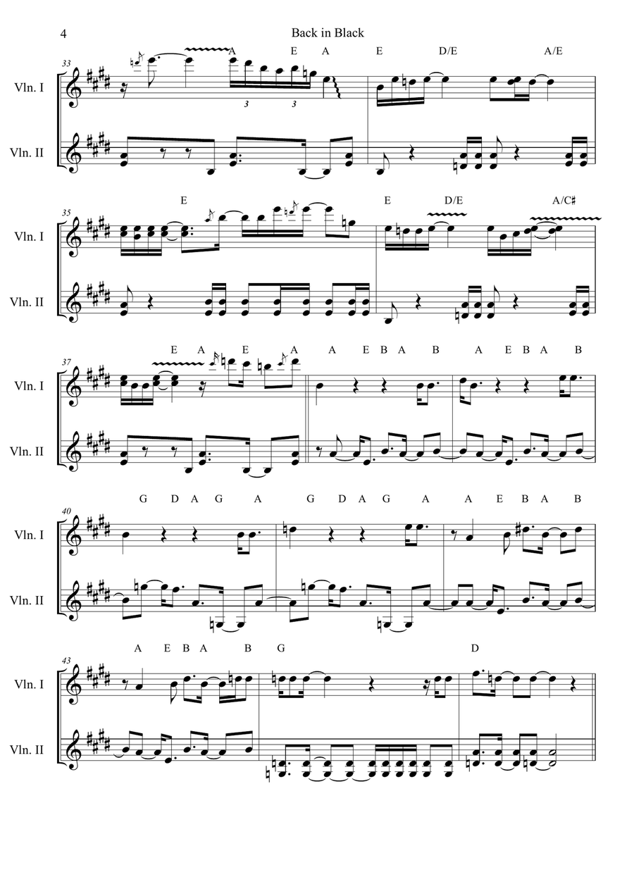 Back In Black String Duet scores gallery preview page 4