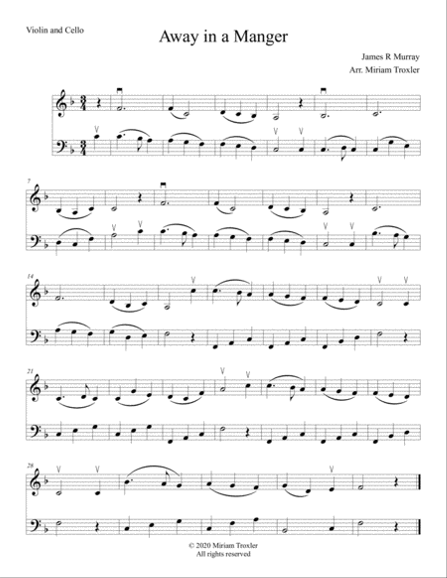 Traditional Christmas Carols for Two String Instruments: Violin and Cello String Duet scores gallery preview page 4