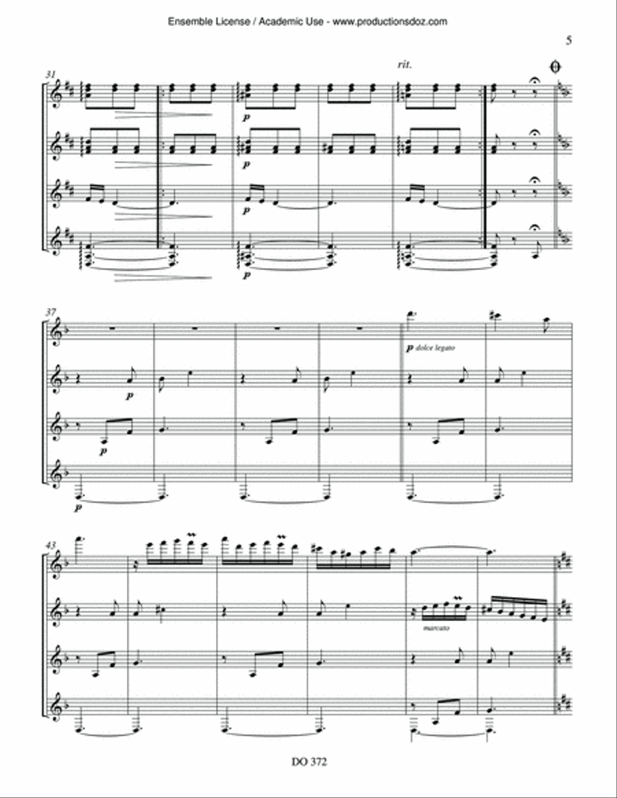 Granada op. 47 no. 1 & Cataluna op. 47 no. 2 Guitar Ensemble scores gallery preview page 5