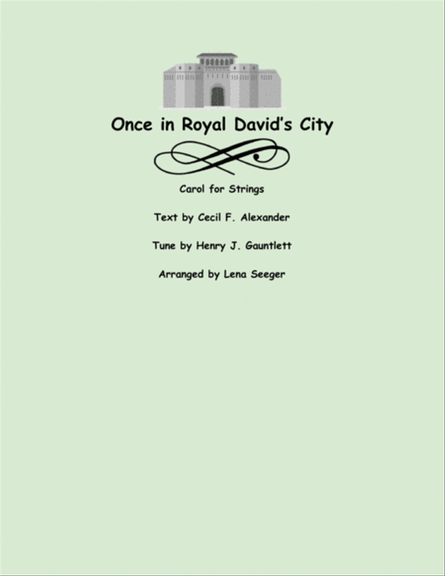 Once in Royal David's City (three violins and cello) String Quartet scores gallery preview page 1