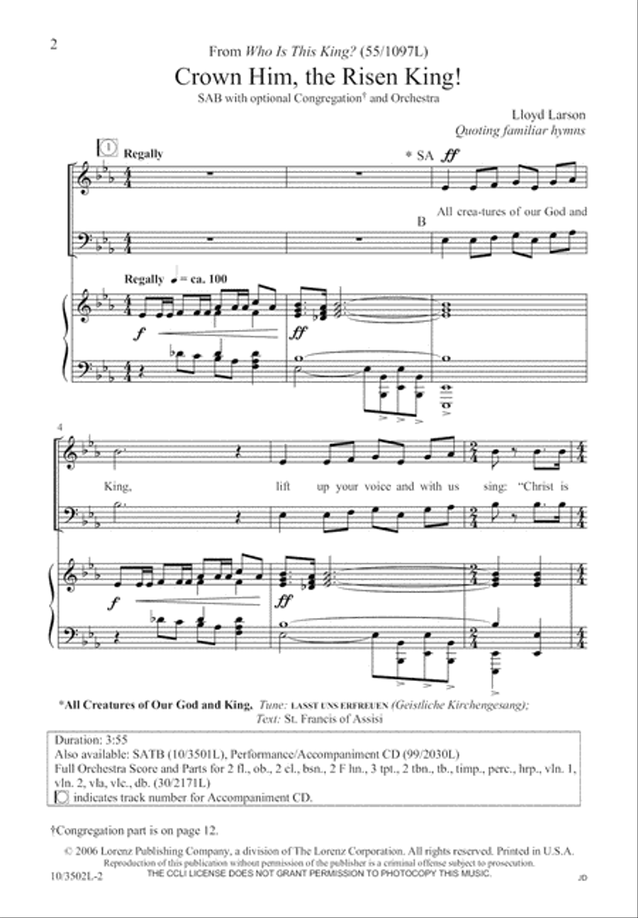 Crown Him, the Risen King! 3-Part scores gallery preview page 3