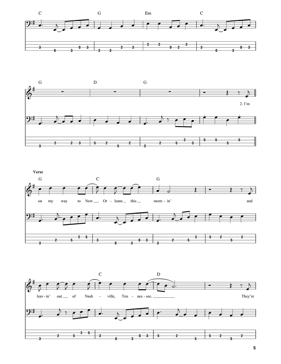Ramblin' Man Bass Guitar Tablature scores gallery preview page 5