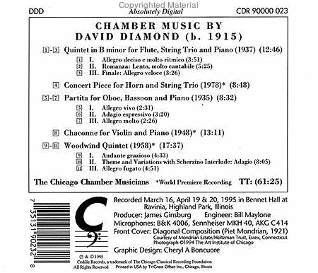 David Diamond Chamber Music