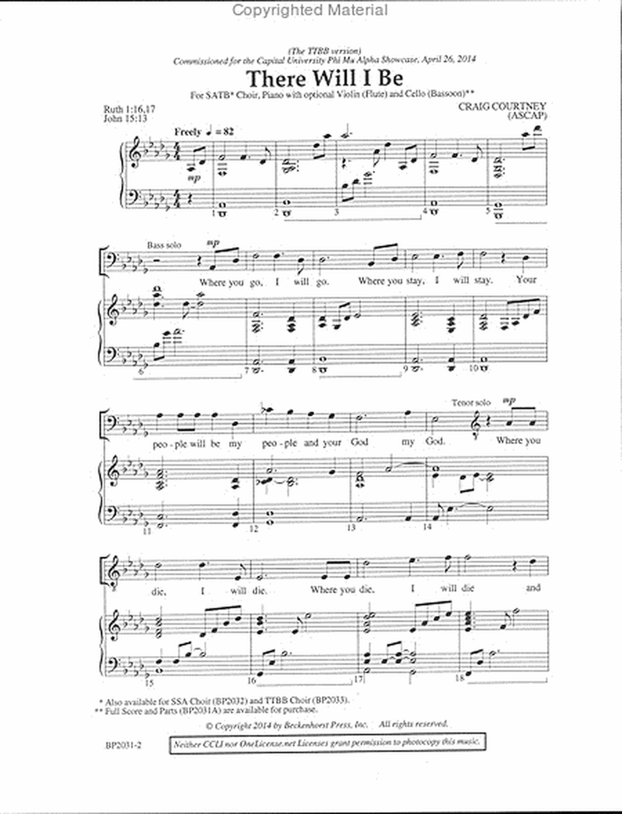 There Will I Be - SATB image number null