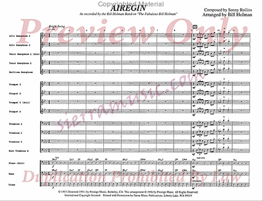 Airegin Airegin Big Band scores gallery preview page 2