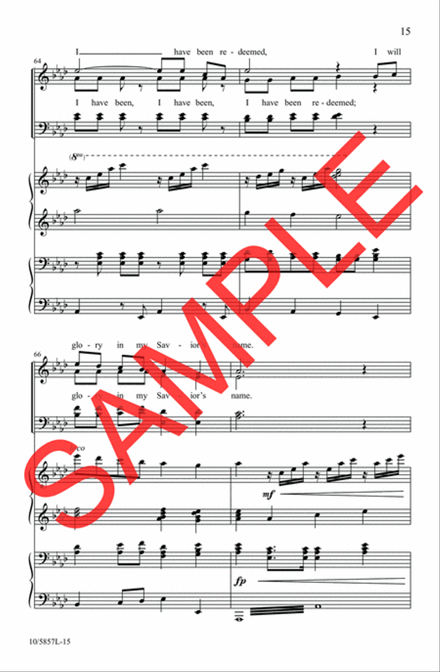 Since I Have Been Redeemed 4-Part scores gallery preview page 12
