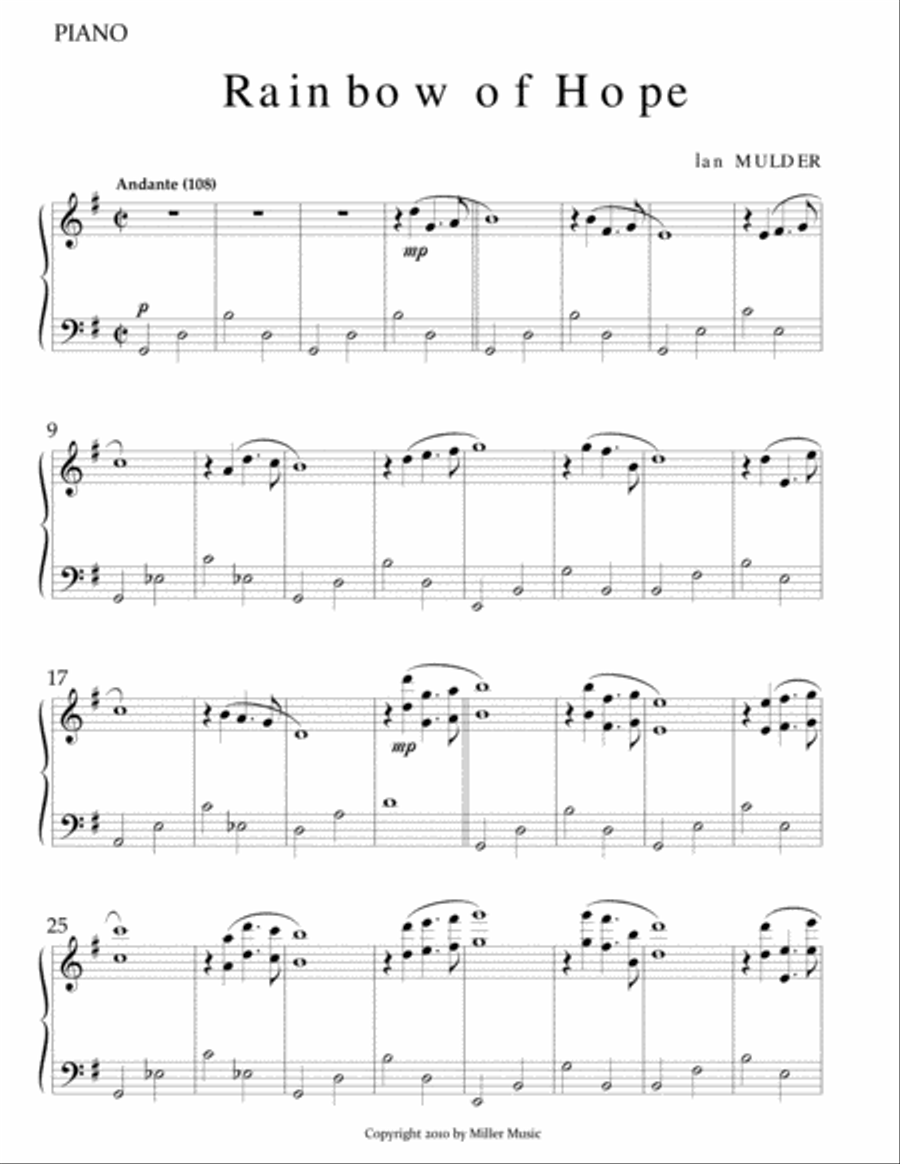 Rainbow of Hope Piano Solo scores gallery preview page 1