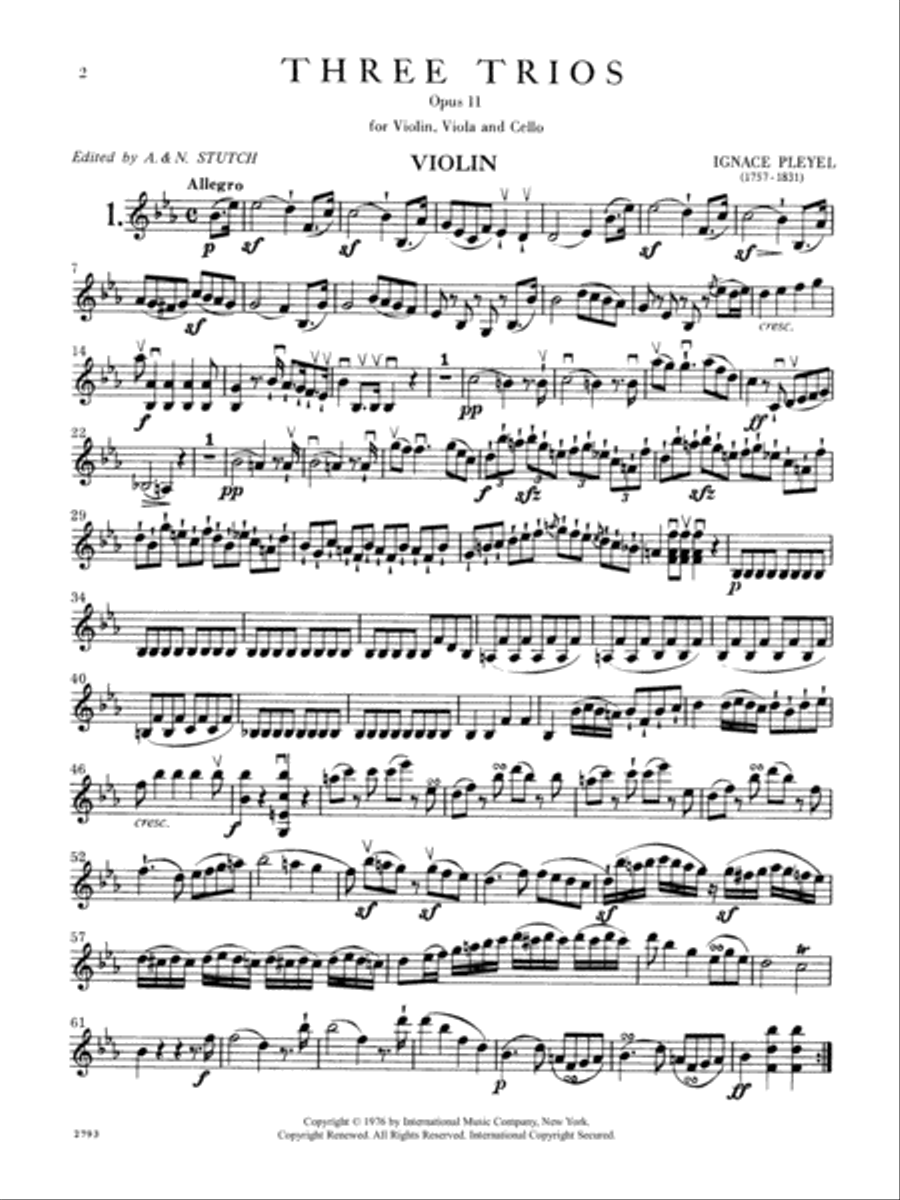 Three Trios, Opus 11 Three Trios, Opus 11 String Trio scores gallery preview page 2