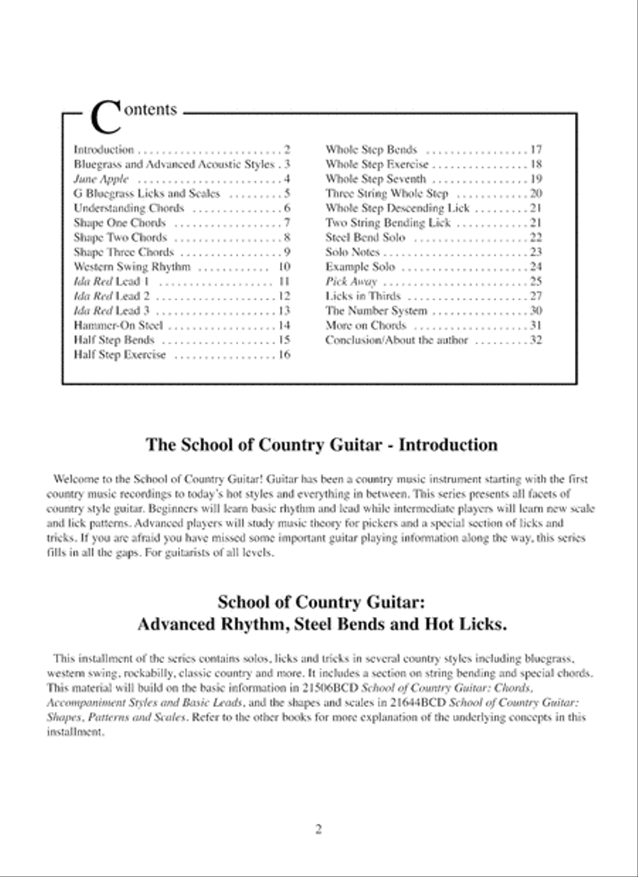 School of Country Guitar: Advanced Rhythm, Steel Bends & Hot Licks Electric Guitar scores gallery preview page 3