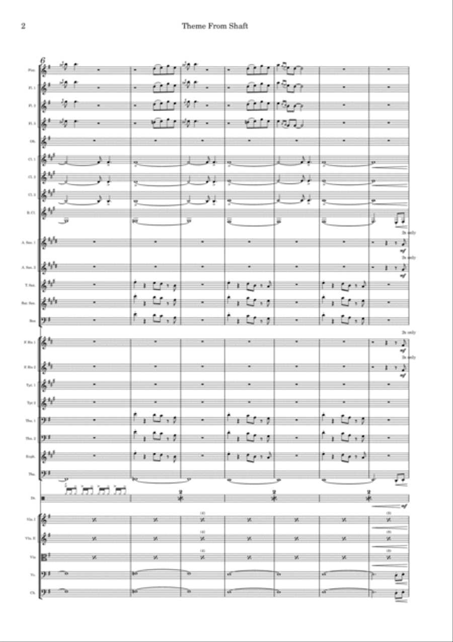 Theme From Shaft Full Orchestra scores gallery preview page 2