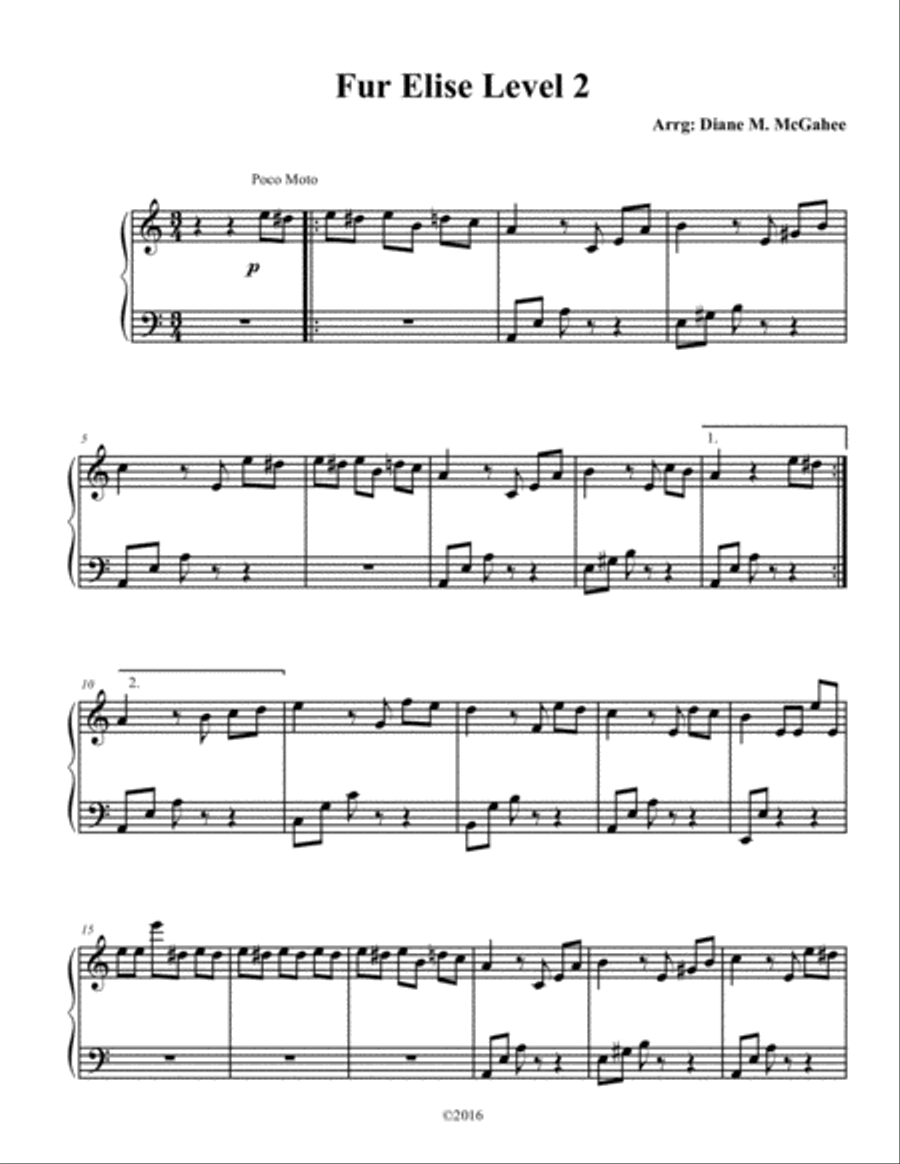 Fur Elise School and Community scores gallery preview page 1