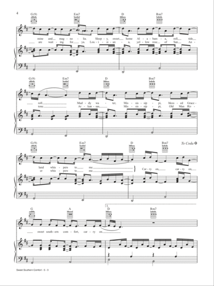 Sweet Southern Comfort Sweet Southern Comfort Piano, Vocal, Guitar scores gallery preview page 3