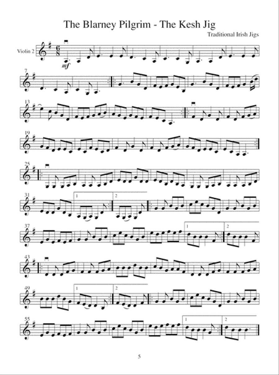 Celtic Fiddle Tunes for Solo and Ensemble - Violin 1 and 2 Piano Accompaniment scores gallery preview page 6