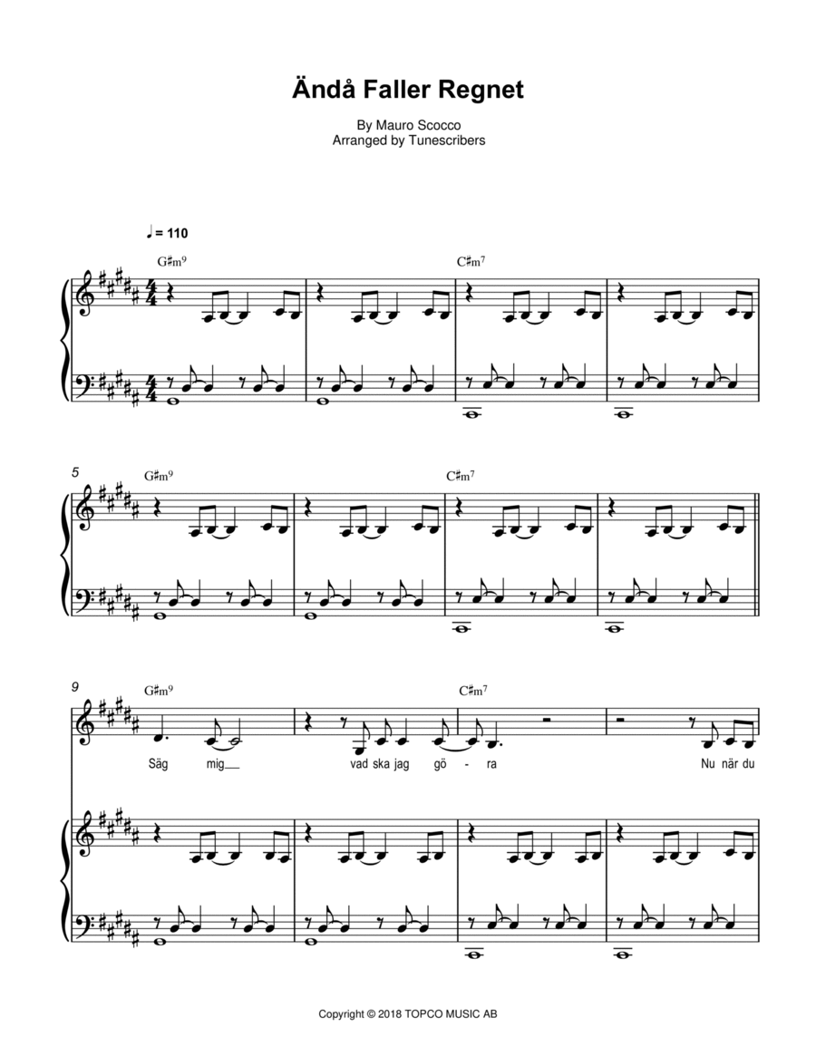 Ändå Faller Regnet Voice scores gallery preview page 1