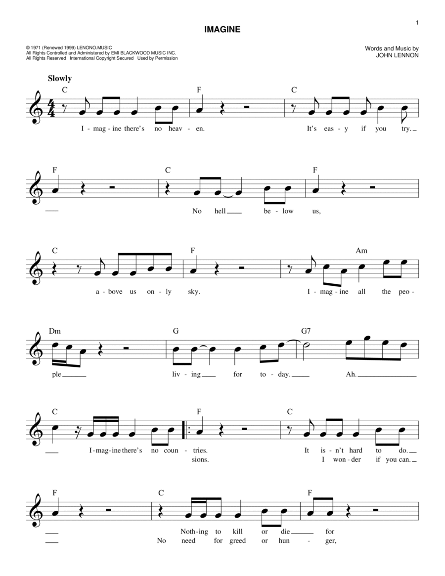 Imagine Piano scores gallery preview page 1