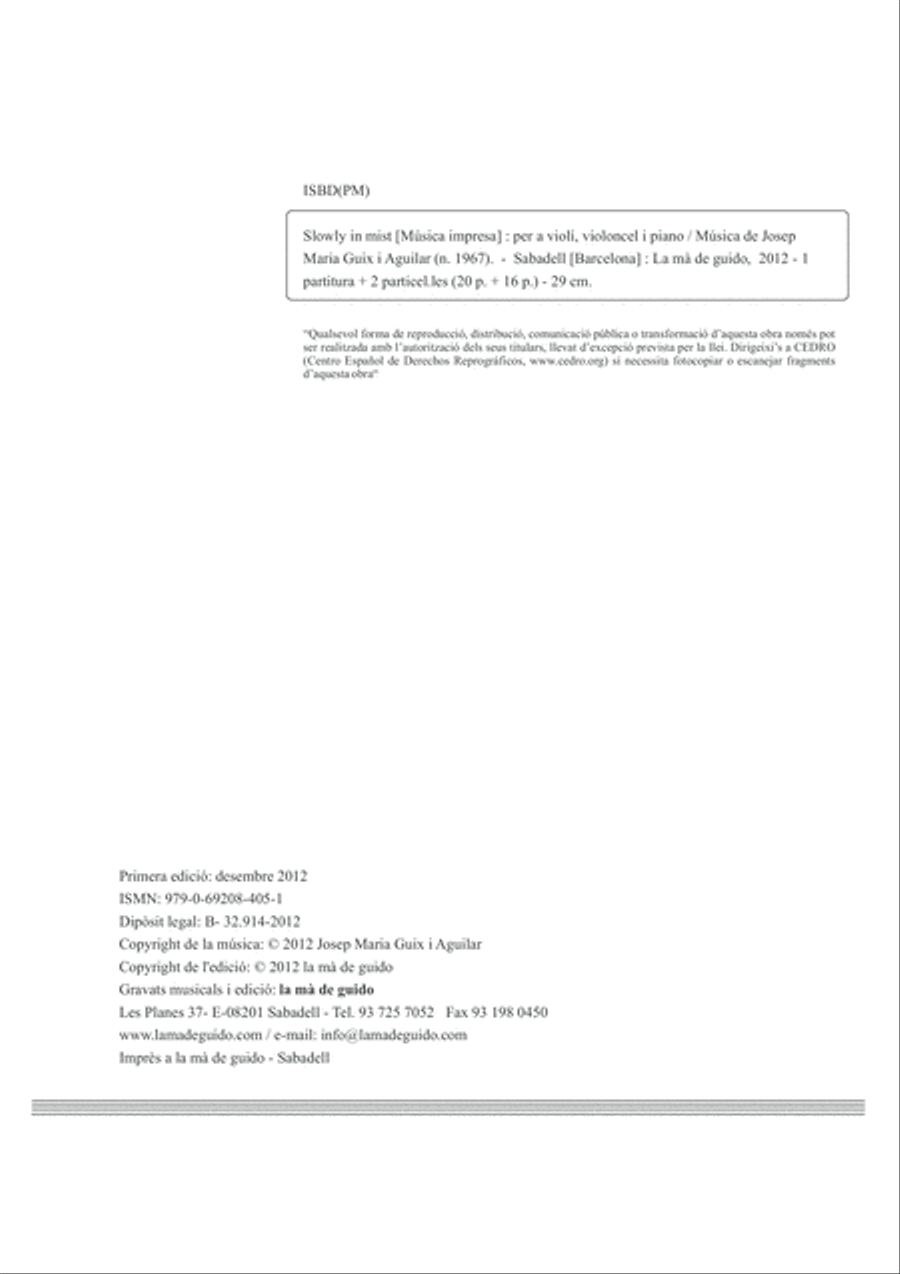 Slowly... In mist Piano Trio scores gallery preview page 2