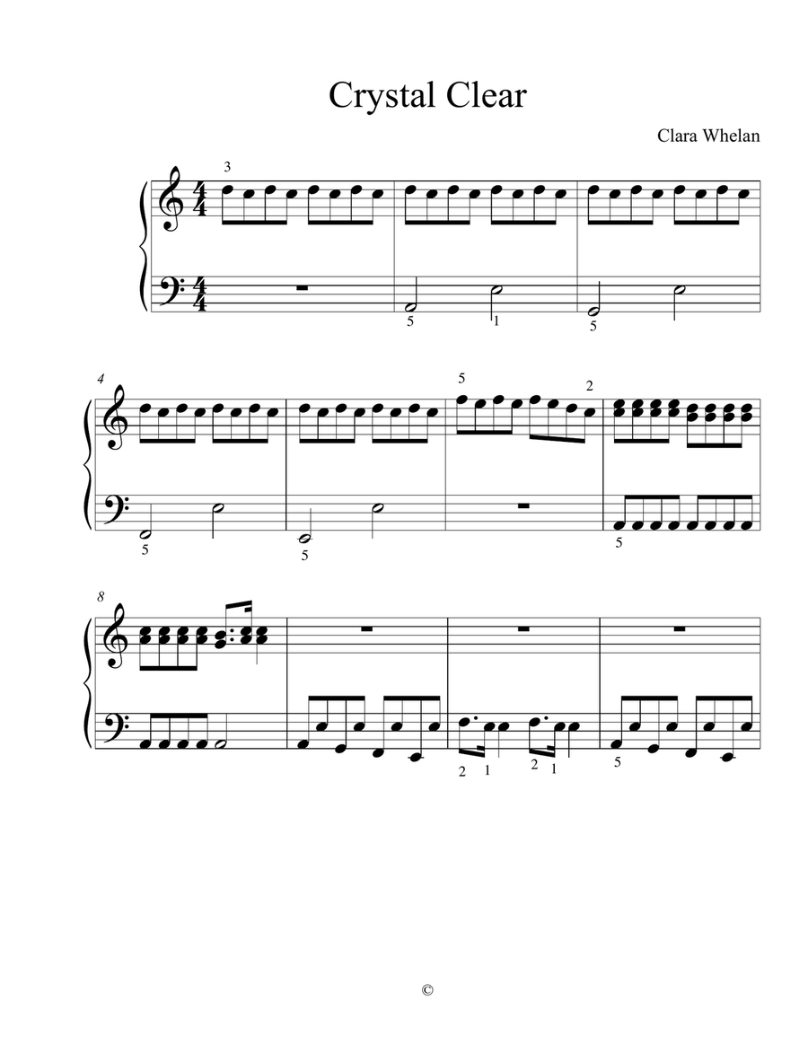 Crystal Clear Crystal Clear Easy Piano scores gallery preview page 1