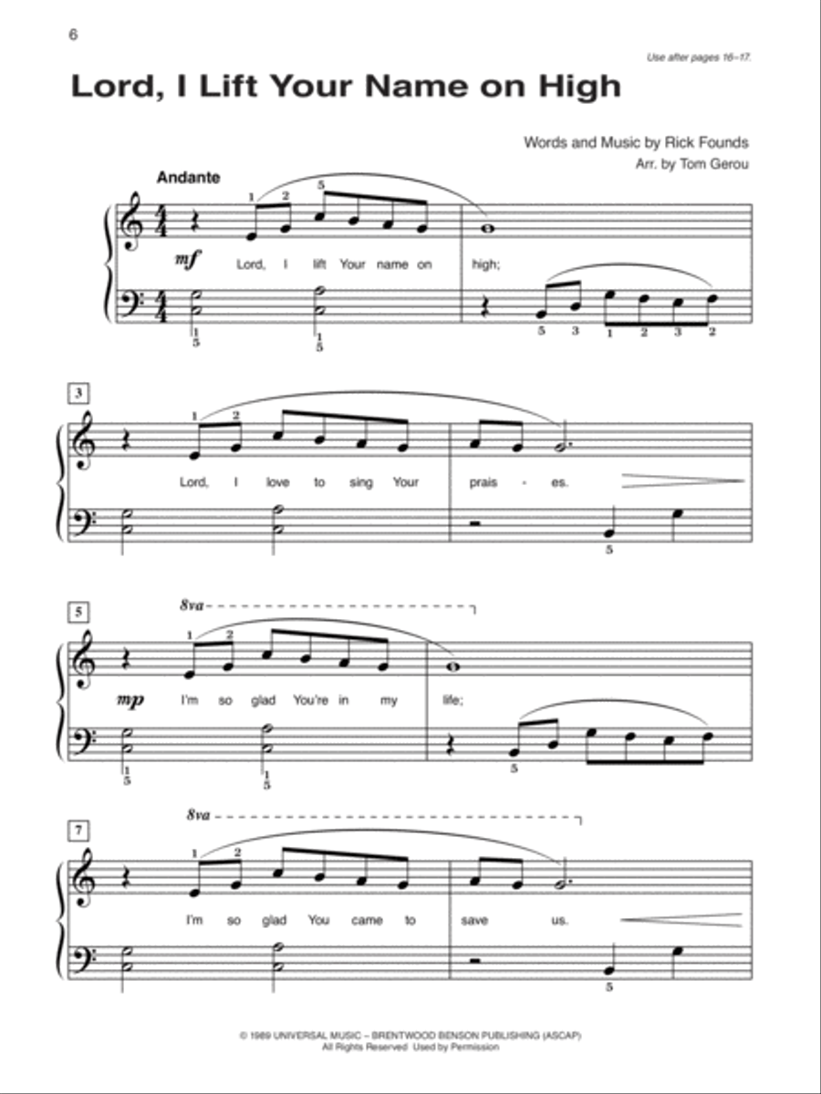 Alfred's Basic Piano Course Praise Hits, Level 2 Piano Method scores gallery preview page 4