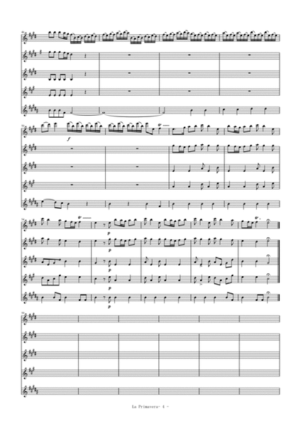 Spring[From Concerto No.1 1st mov.] for flute quartet image number null