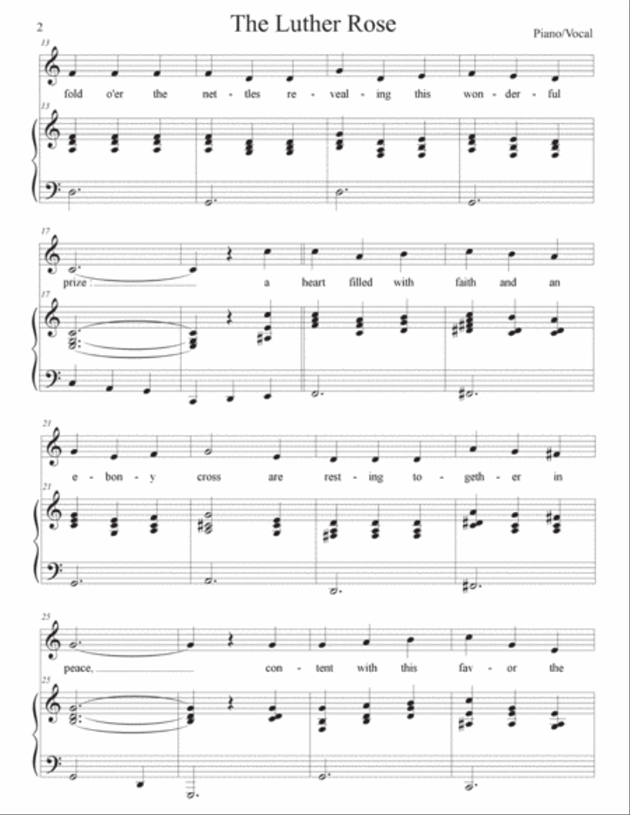The Luther Rose (piano/vocal) Alto Voice scores gallery preview page 3
