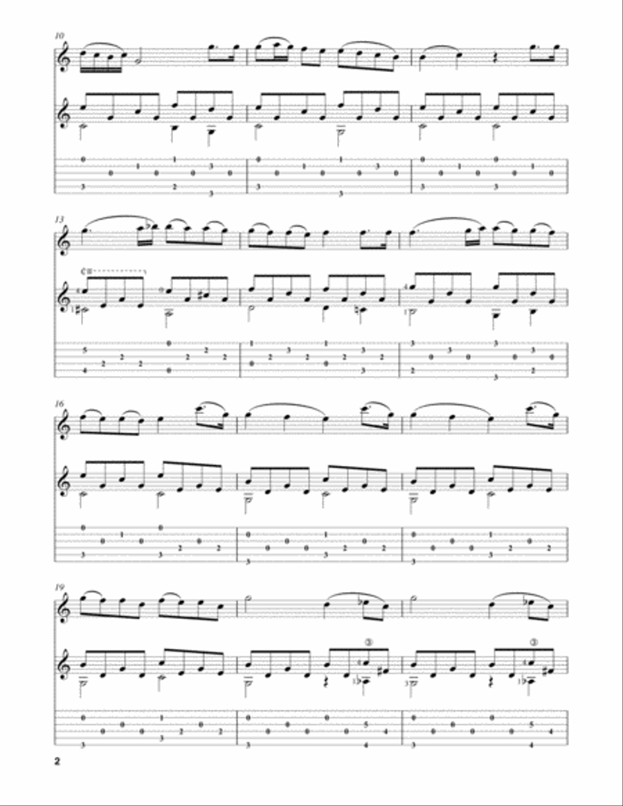 Serenade (String Quartet, Hob. III:17, Second Movement Excerpt) Flute scores gallery preview page 2