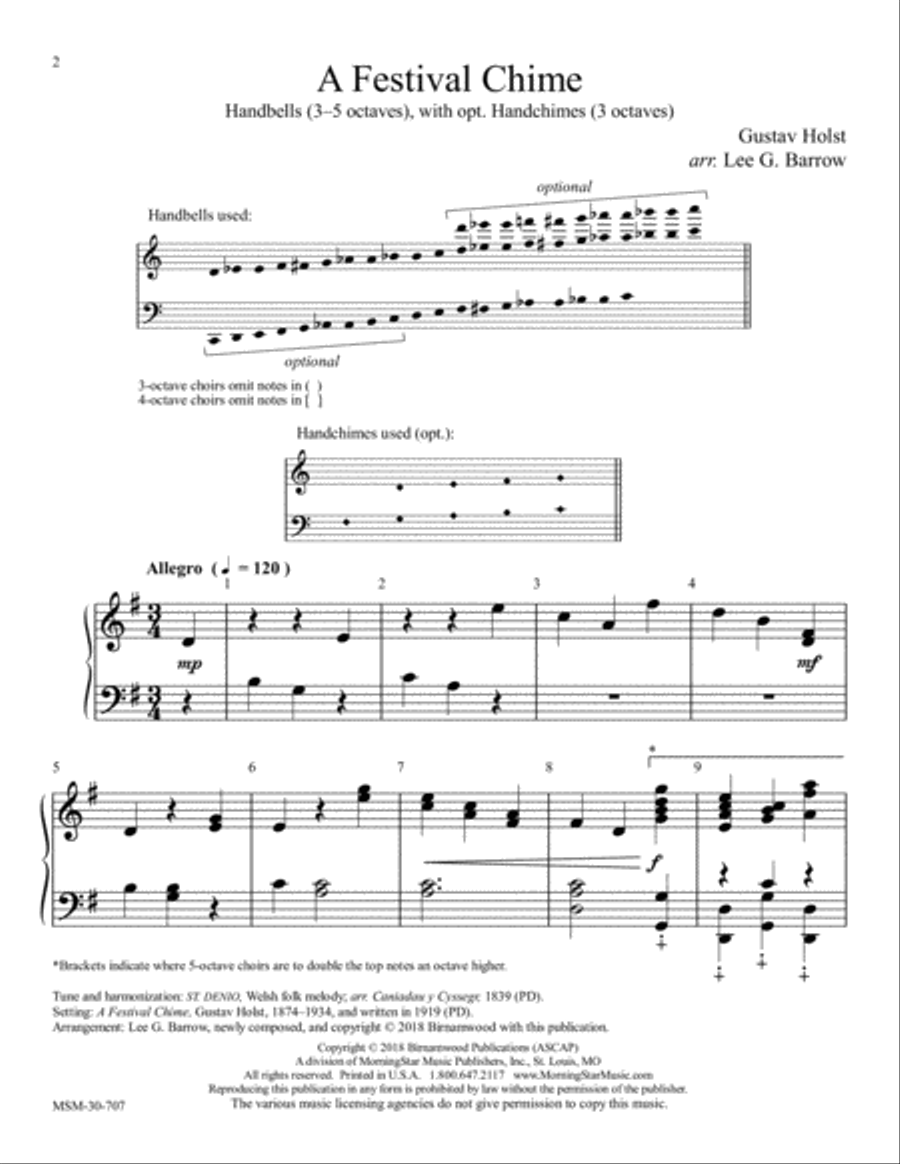 A Festival Chime 5-Octaves scores gallery preview page 1