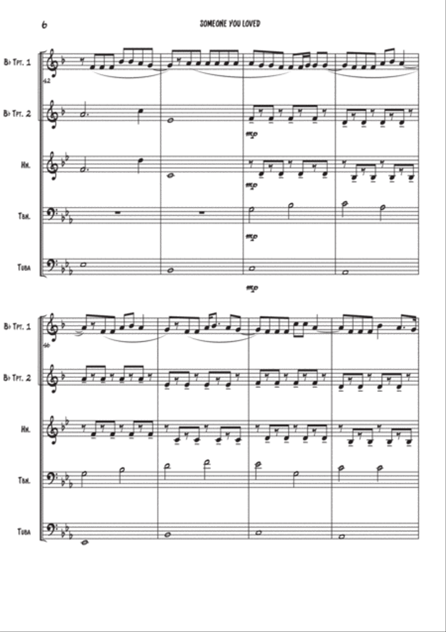 Someone You Loved Someone You Loved Brass Ensemble scores gallery preview page 6
