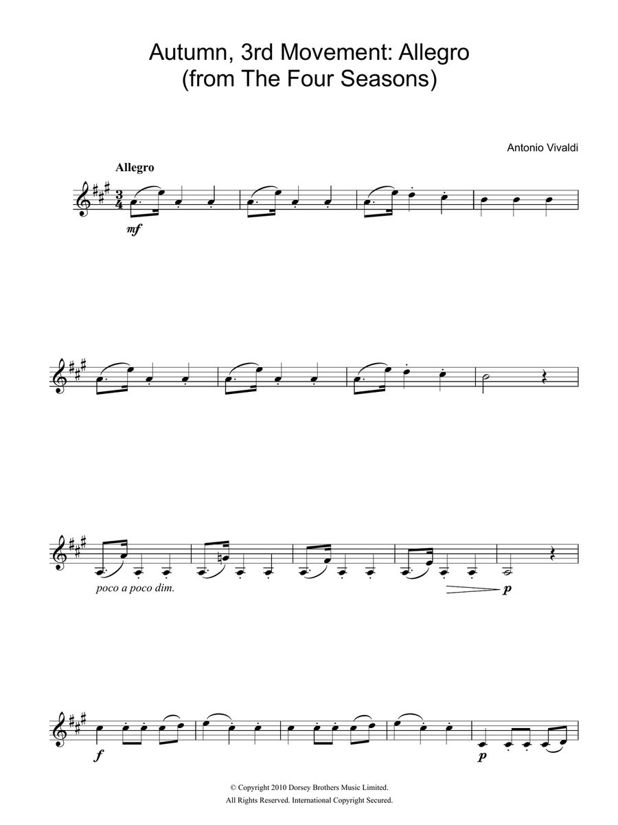 Autumn (from The Four Seasons), 3rd Movement