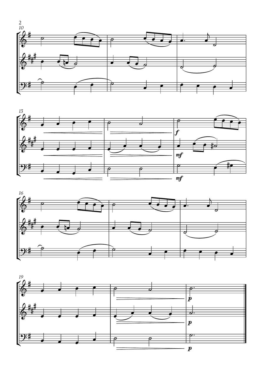 Angels We Have Heard On High (for Flute, Soprano Saxophone and Cello) Small Ensemble scores gallery preview page 2