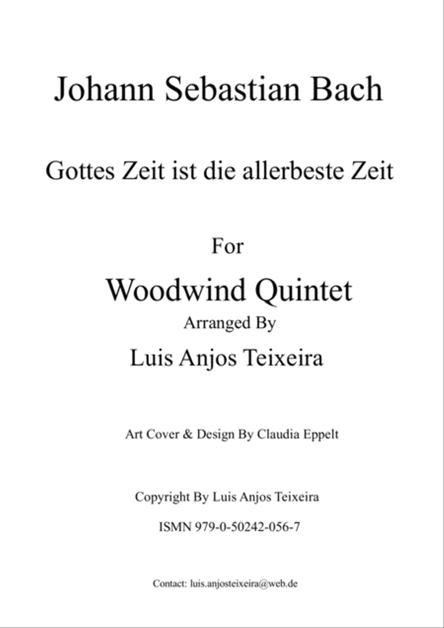 Gottes Zeit ist die allerbeste Zeit - For Woodwind Quintet Woodwind Quintet scores gallery preview page 2
