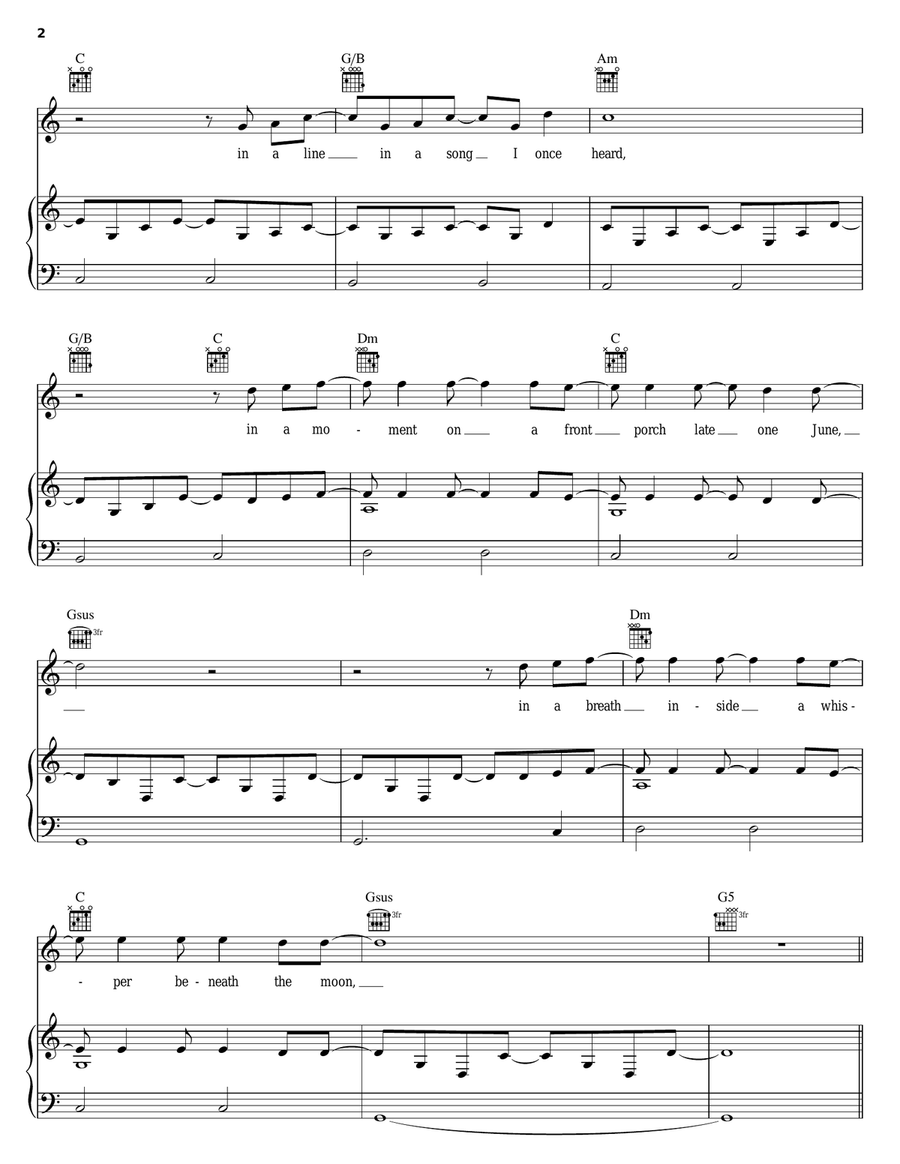Words I Couldn't Say Piano, Vocal, Guitar scores gallery preview page 2