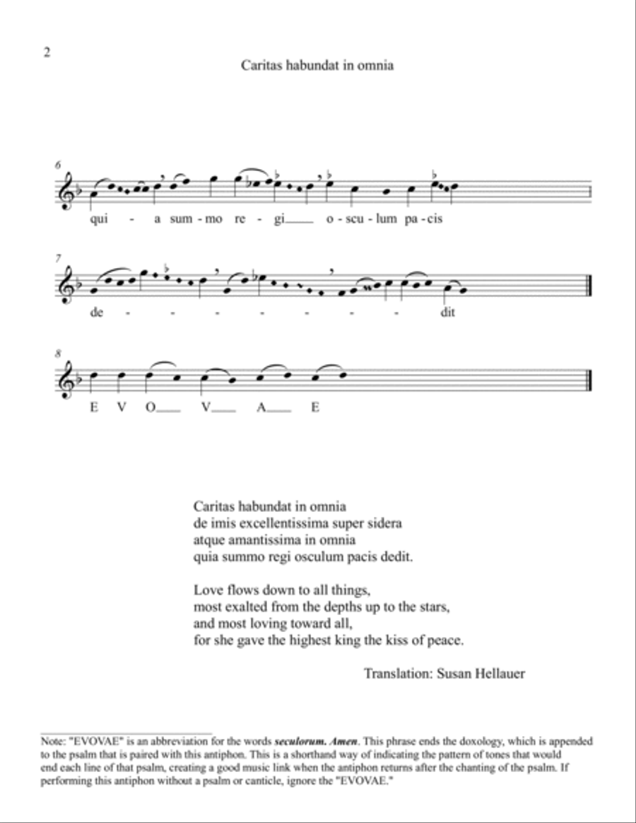 Antiphon: Caritas habundat in omnia, from Anonymous 4: 