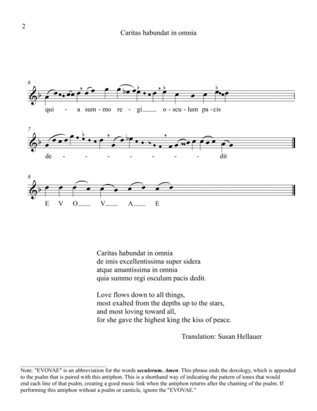 Antiphon: Caritas habundat in omnia, from Anonymous 4: "The Origin of Fire" - Score Only