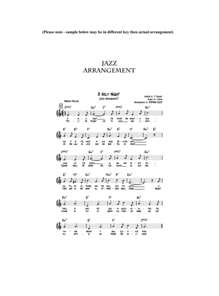 O Holy Night - Lead sheet arranged in traditional and jazz style (key of A) image number null