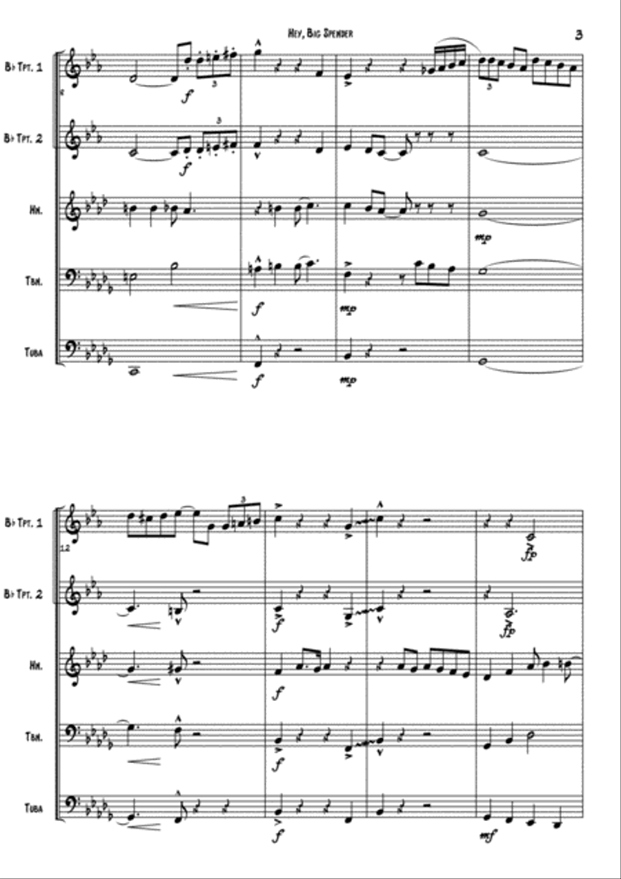 Big Spender Brass Ensemble scores gallery preview page 3