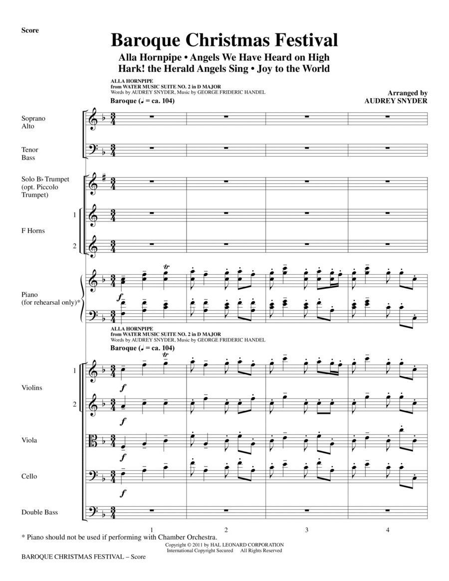 Baroque Christmas Festival (Medley) - Full Score Choir scores gallery preview page 1