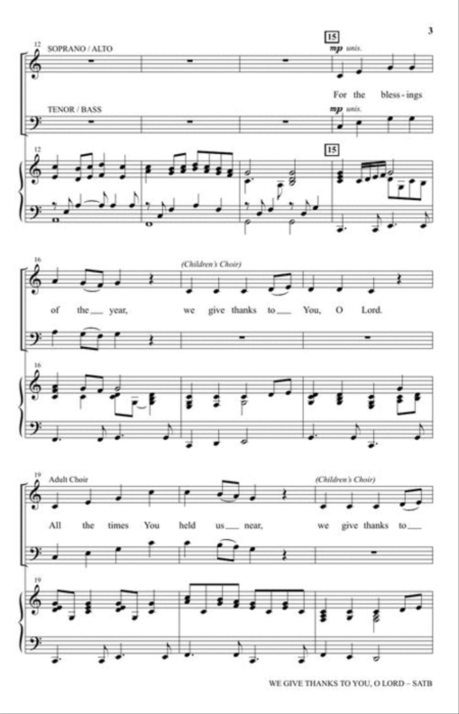 We Give Thanks to You, O Lord 4-Part scores gallery preview page 4
