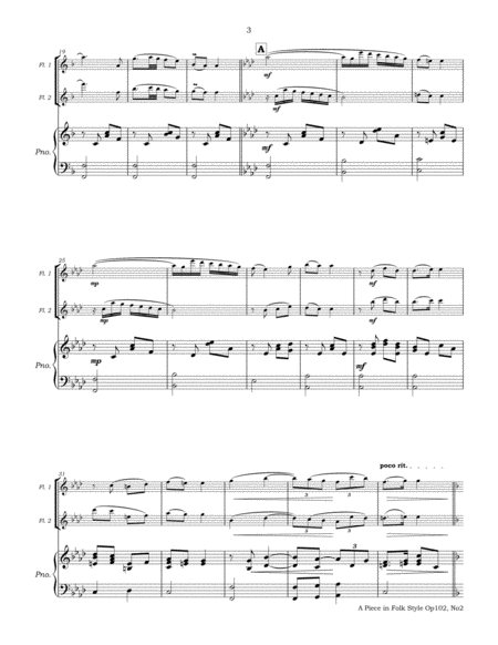 A Piece in Folk Style for Flute Duet and Piano image number null