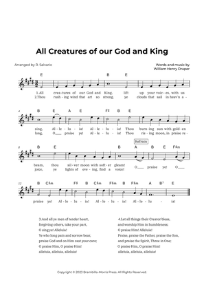 Book cover for All Creatures of our God and King (Key of E Major)