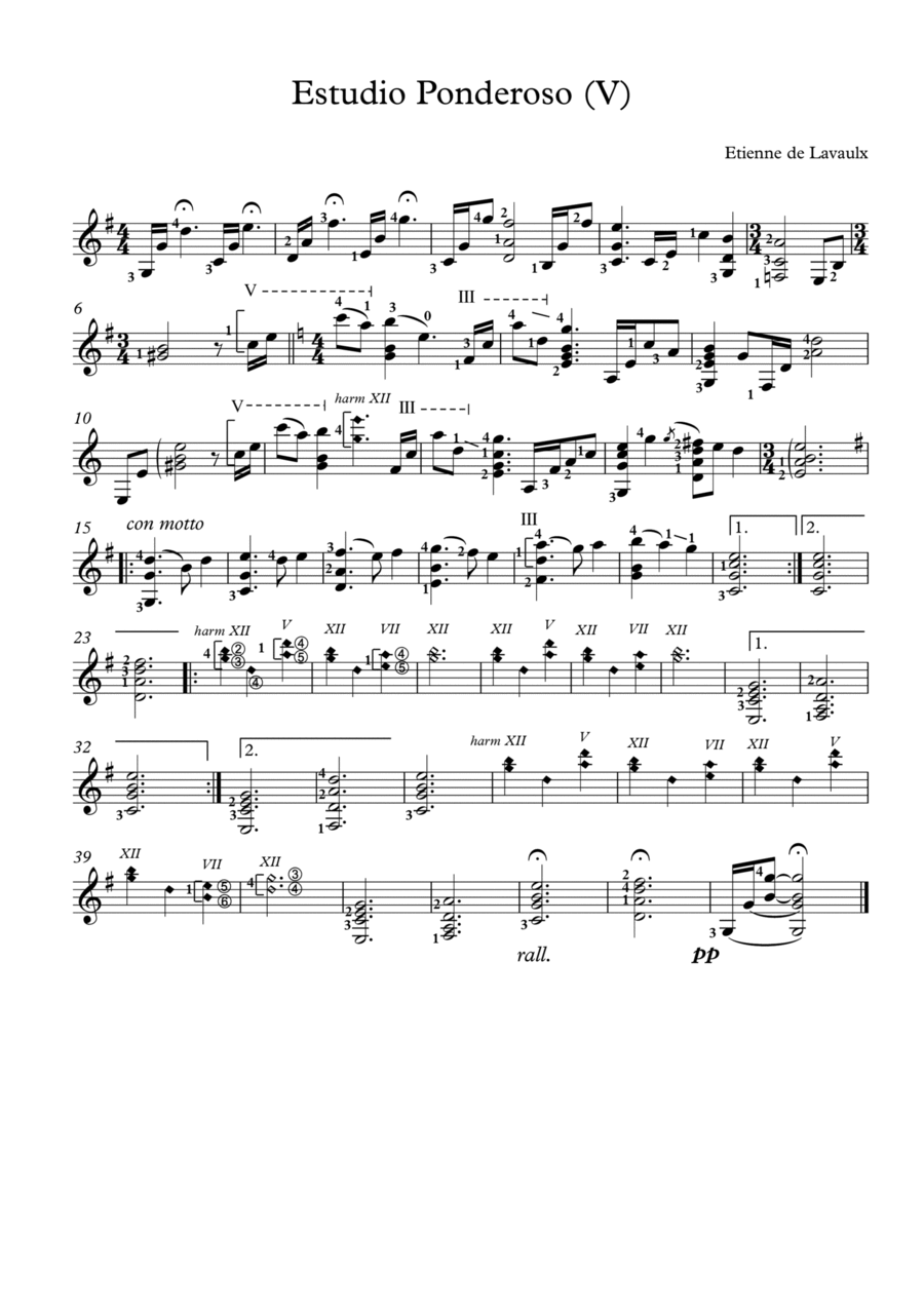 Estudio Ponderoso (V) Acoustic Guitar scores gallery preview page 1
