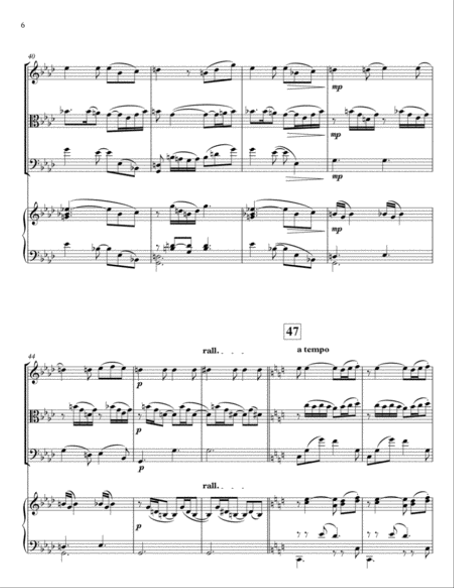 Duet from Lakme (Delibes), for piano quartet Piano Quartet scores gallery preview page 6