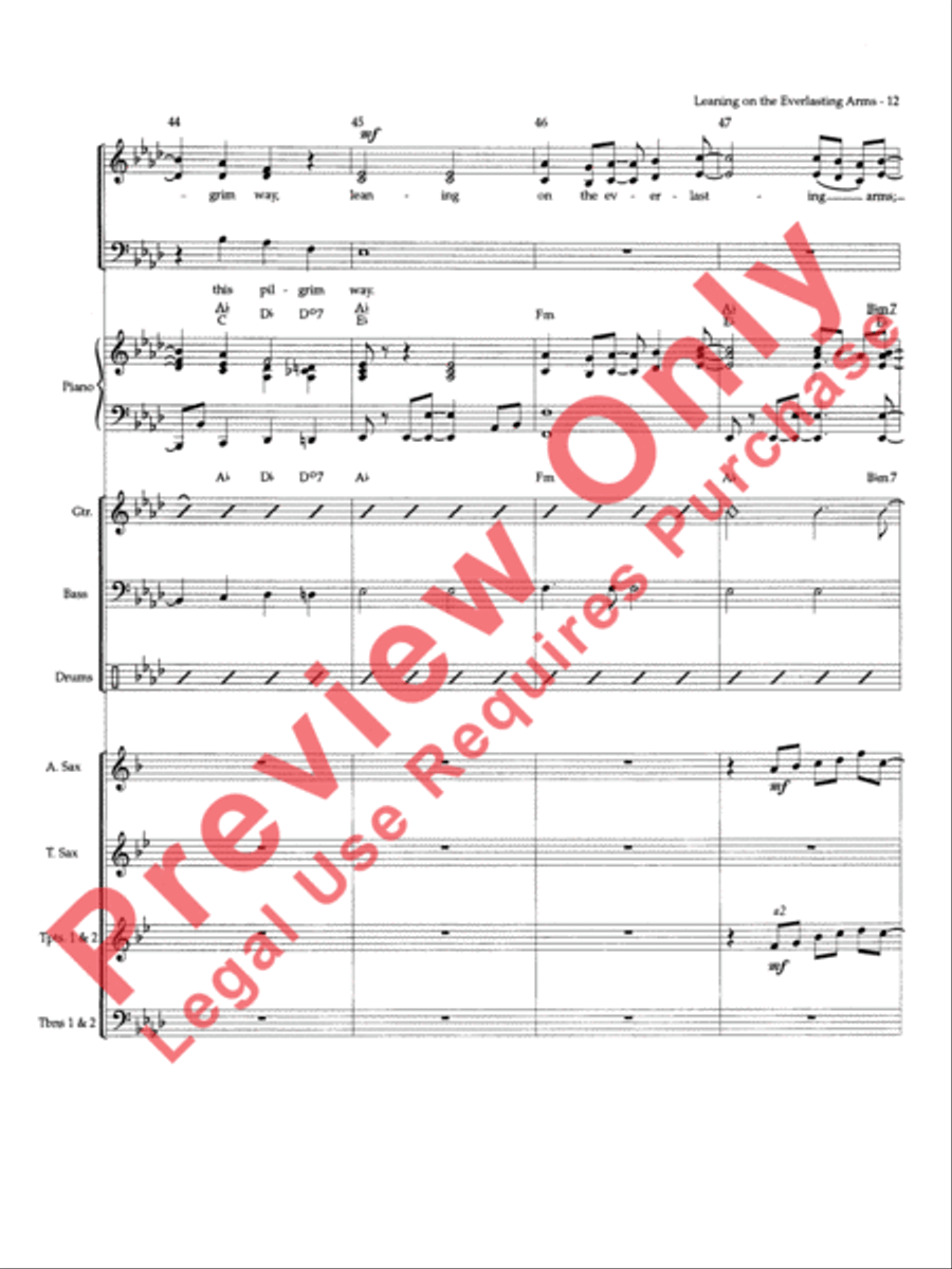 Leaning on the Everlasting Arms Choir scores gallery preview page 45