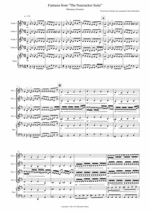 Miniature Overture (Fantasia from Nutcracker) for Violin Quartet