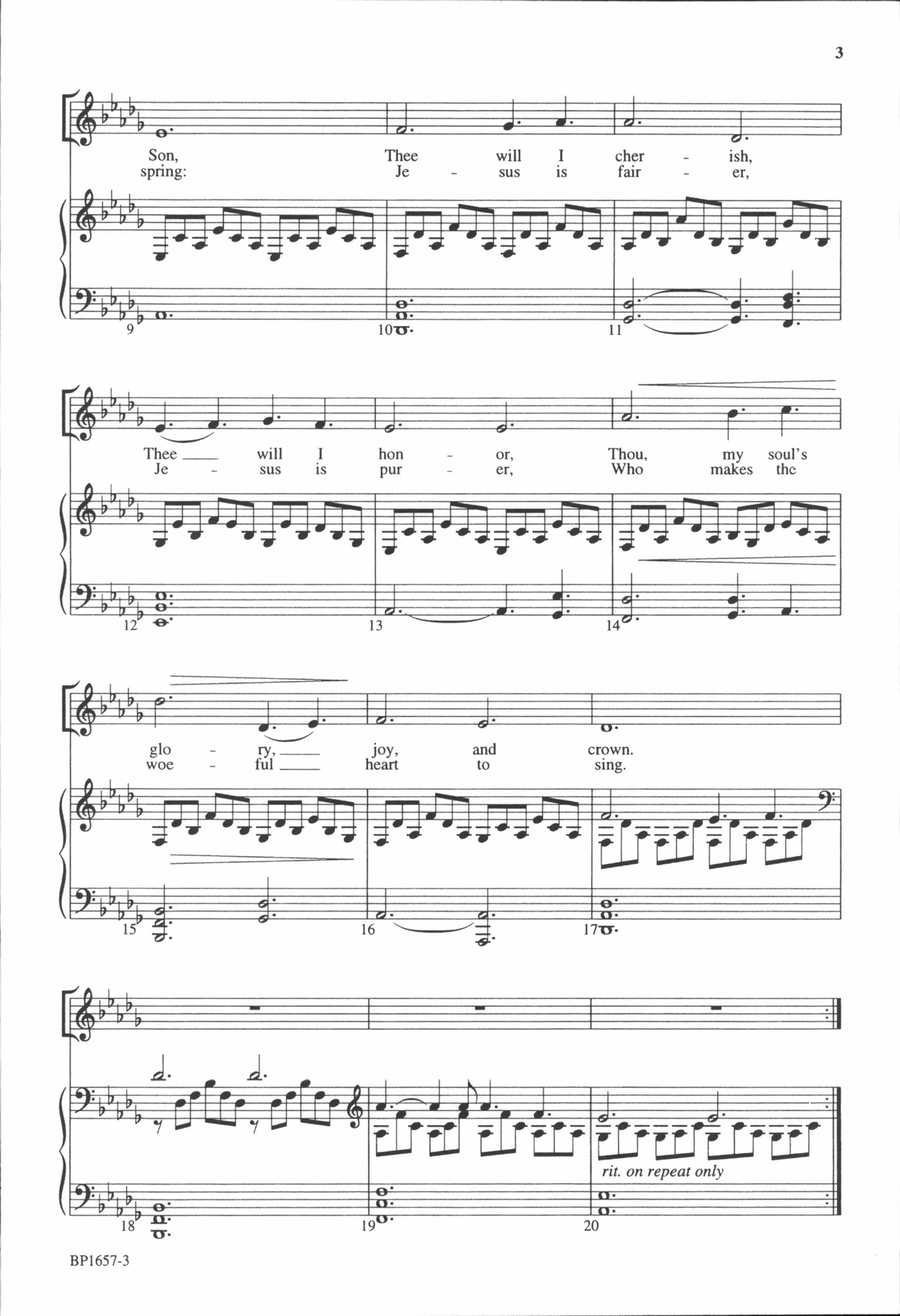 Fairest Lord Jesus - Hakes 4-Part scores gallery preview page 3