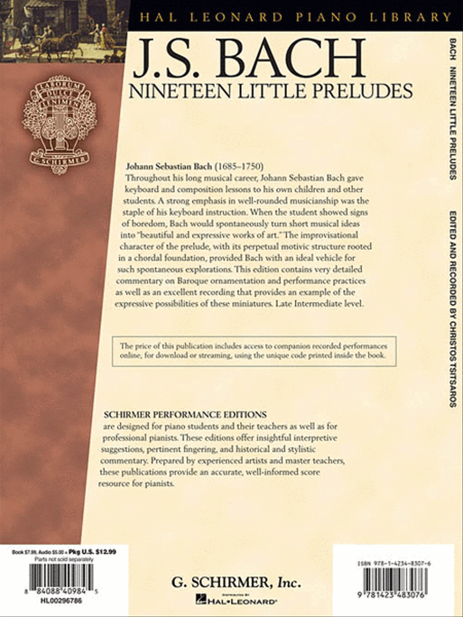 Johann Sebastian Bach – Nineteen Little Preludes Piano Solo scores gallery preview page 2